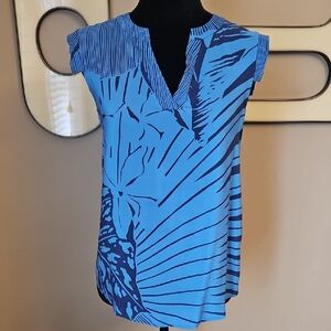 J. Crew Silk Blue Patterned Women's Top